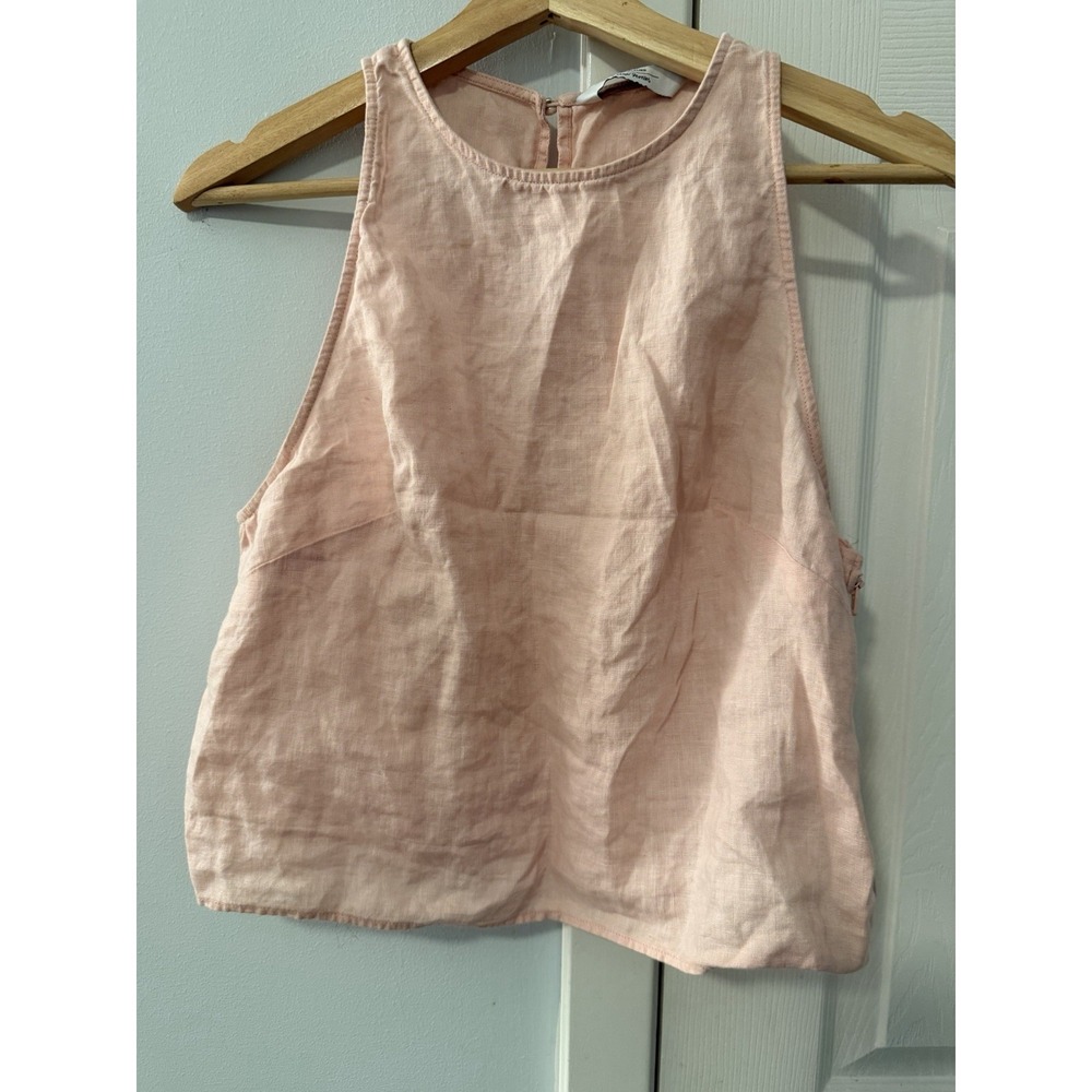 & Other Stories Paris Atelier 100% Linen Sleeveless Top Sz 10 Coquette Pink